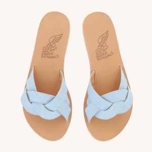 Ancient Greek Arachne Sandals in color Celeste NWT